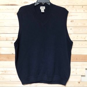 L.L. Bean Men’s Navy Blue 100% Cotton Stretchable Knit Vest size XL